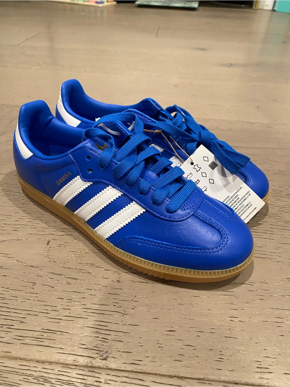 adidas Samba OG Men’s Low Top Lace-Up Leather Sneaker Blue/White Gum size 5